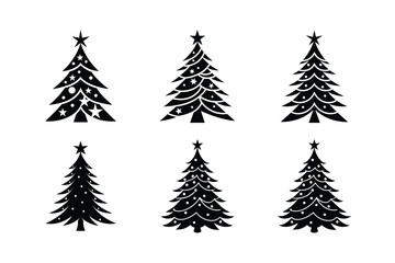 Obraz premium Abstract Christmas Tree Silhouettes Vector Art