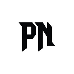 Fototapeta premium PN monogram logo design letter text name symbol monochrome logotype alphabet character simple logo