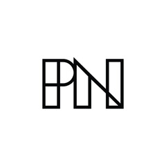 PN monogram logo design letter text name symbol monochrome logotype alphabet character simple logo
