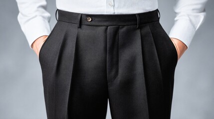 Classic Tailored Trousers for Formal Business Attire with Pleats
