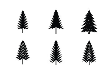 Obraz premium Simple Abstract Christmas Tree Silhouettes Art