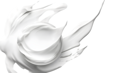 Professional White Cosmetic Cream Isolated on Transparent Background for Beauty Products Advertisement