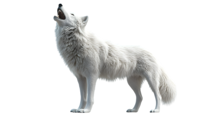 Enigmatic White Dire Wolf Howling in Captivating 3D