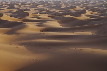 Sea of sand formations of Erg Chigaga dune at Sahara desert in southeastern MOROCCO