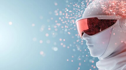 A sci-fi geek hero with smart glasses