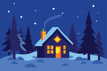 winter landscape with houses