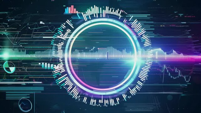 Colorful Big Data and Deep Learning Technology Background, Abstract Digital Wave with Dots, Generative AI Videos.