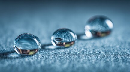 Water droplets on a textured surface. 