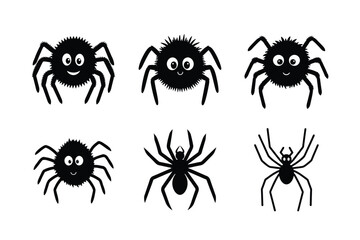 spooky black spider halloween illustration