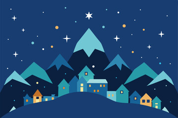 winter landscape with houses