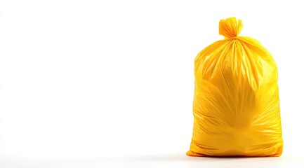 Bright yellow garbage bag