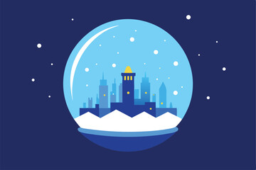 vector illustration of a mosque in the night