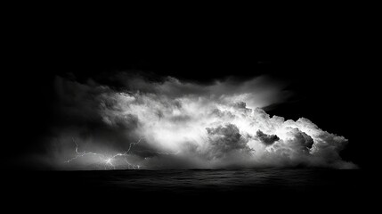 A dramatic black-and-white image of a stormy sky filled with dense, swirling clouds.