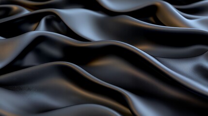 Black Fabric Draped Waves