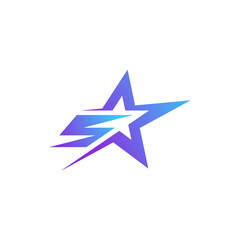 letter S with star icon. bright color logo