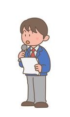 発表をする男子学生