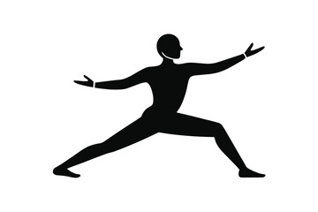 Yoga Tai Chi Fusion Silhouette Vector  Mindful Movement and Wellness Art Design