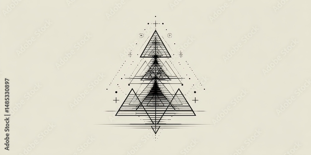 Poster abstract geometric design with overlapping triangles