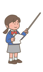 発表をする女子学生	