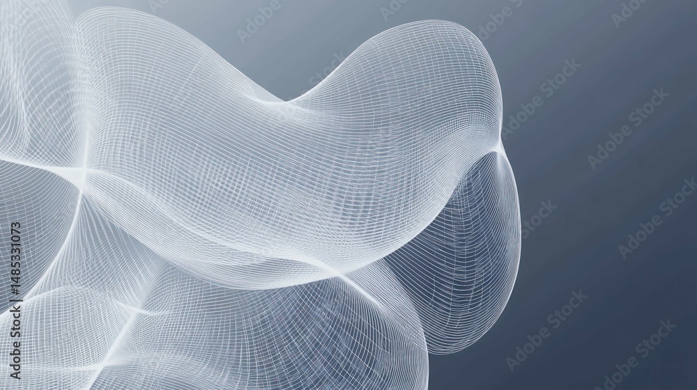 Poster abstract wireframe shape on a grey background for presentations.