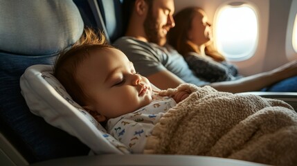 Baby Sleeping on Airplane - Family Travel