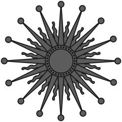 antique sun illustration; vintage solar depiction