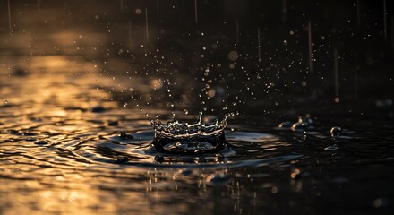 Water splash on puddle