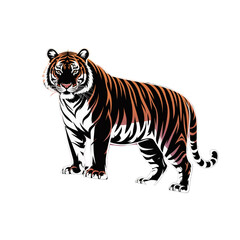 Fototapeta premium tiger on white background