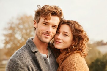 Couple Portrait Outdoors in Autumn
