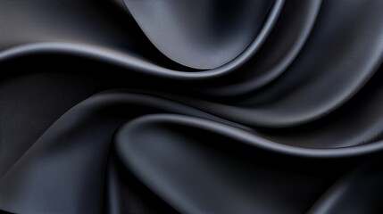 Black Fabric Waves Abstract