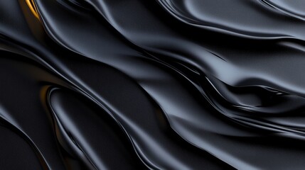 Black Fabric Waves Texture Abstract Background