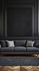 Fototapeta premium Dark Modern Living Room Interior Design