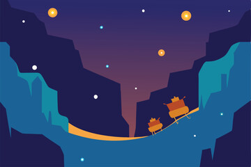 vector illustration of a night city