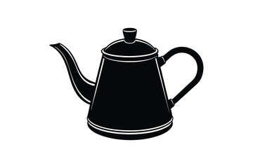 Silhouette art illustration of a vintage tea kettle.eps