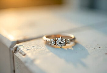 Trio diamond silver ring clean