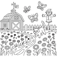 Cozy Farm Coloring Pages For Kids