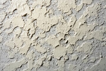 Obraz premium Close-up of old wall surface with peeling cream paint revealing rough textured underlying layer conveying age and weathered condition