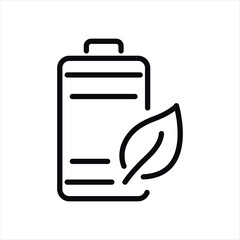 Ecology battery outline vector icon