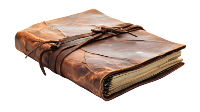 Professional Brown Leather Notebook Isolated on White Background for Business and Office Use