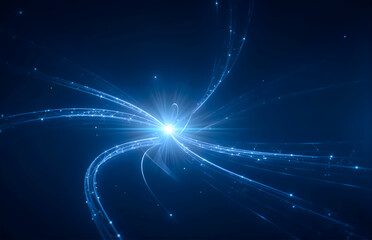 Fototapeta premium Abstract Blue Digital Light Streams
