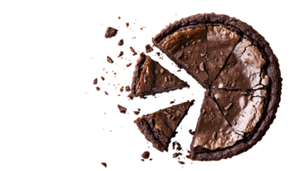 Delicious Fresh Brownie Pieces on White Background for Food Photography and Dessert Promotions