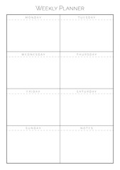 Minimalist Weekly Planner Template A5 Printable Organizer Productivity Time Management Goal Planning Schedule Daily Tasks Modern Design Clean Layout Undated Agenda