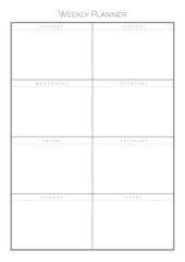 Minimalist Weekly Planner Template A3 Printable Organizer Productivity Time Management Goal Planning Schedule Daily Tasks Modern Design Clean Layout Customizable Undated Agenda Personal