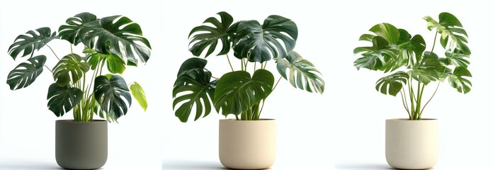 Monstera Deliciosa Plants in Potted Arrangement