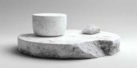 White Marble Display Platform Design