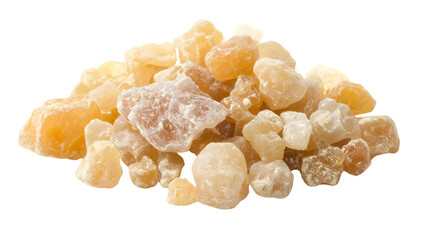 Frankincense Resin Isolated on White Background - Aromatic Herbal Ingredient Concept