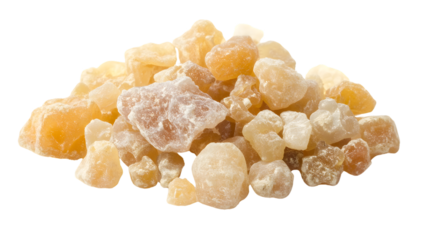 Frankincense Resin Isolated on White Background - Aromatic Herbal Ingredient Concept