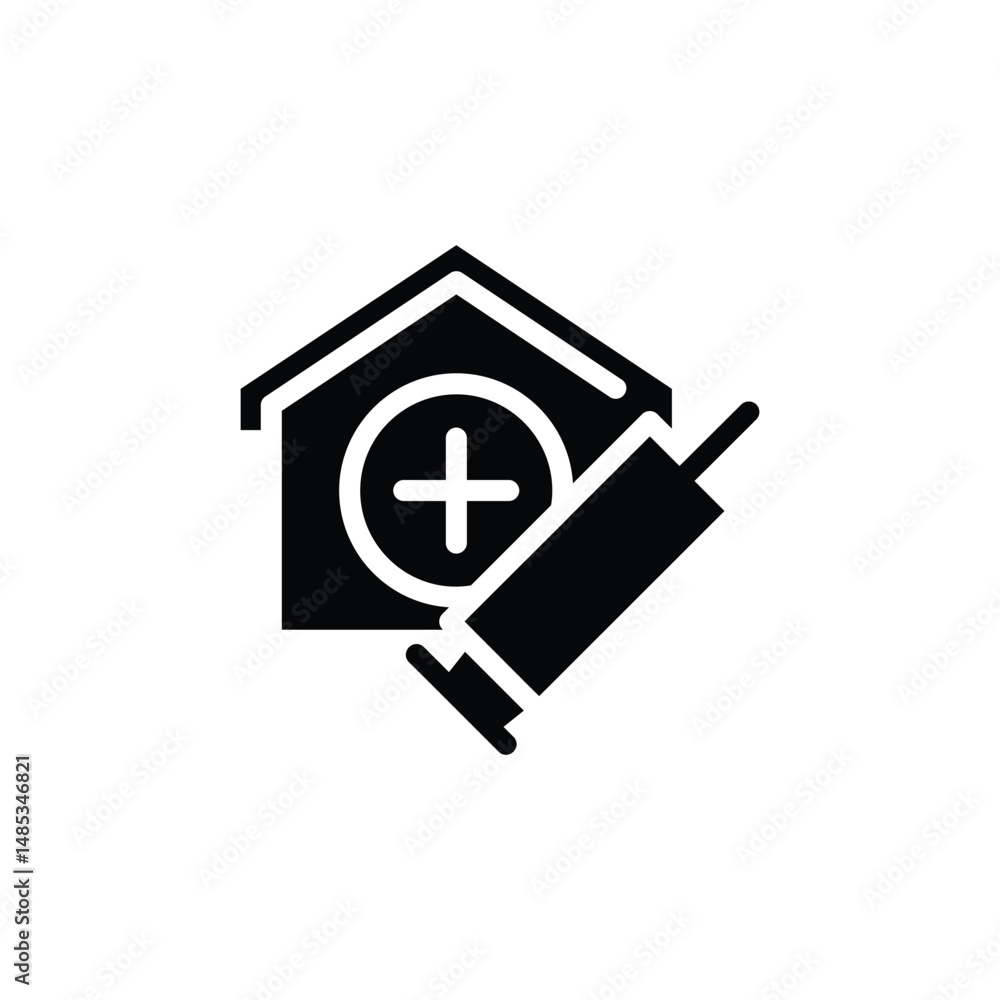 Poster vaccine clinic solid icon vector design good for web or mobile app