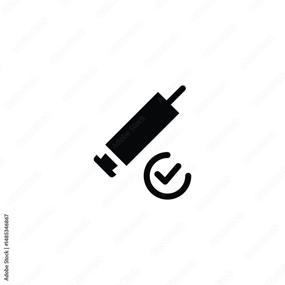 Aufkleber vaccine check solid icon vector design good for web or mobile app