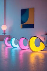 A stylish modern interior space featuring